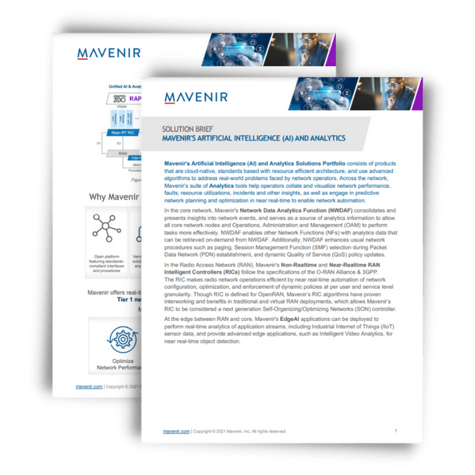 Mavenir’s Artificial Intelligence (AI) and Analytics Solutions