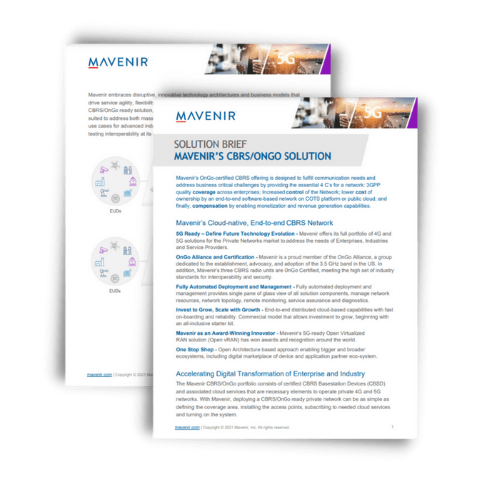 Mavenir’s CBRS/OnGO Solution