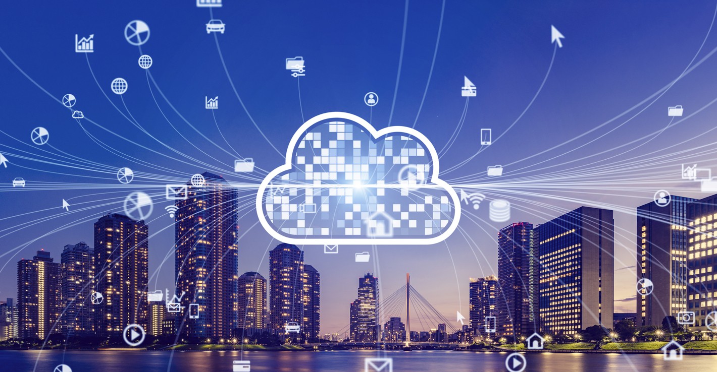 Cloud computing concept. Communication network.